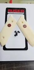 Ruger Mark III Simulated Ivory Plastic Grips Checkered with Screws