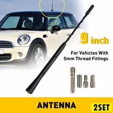 2Set 9" Car Universal Antenna AM/FM Radio Roof Antena Mast Long Whip For style T (For: Volvo VNL 740)