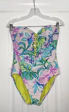 Lilly Pulitzer Jules One Piece Swimsuit Amethyst Tint Mermaid 10- MISSING STRAPS