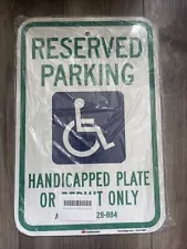 (Qty 2)SmartSigns Reserved Parking Handicap Plate Or Permit Only", 16U 18"x12"