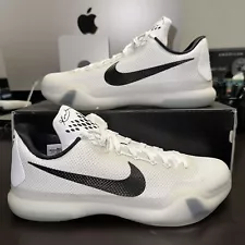 Nike Kobe 10 X Fundamentals 2015 White Black Sneakers 705317-100 Size 11.5 New