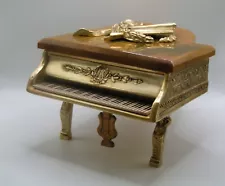 Beautiful Vintage Working THORENS Grand Piano Music Jewelry Box Bakelite Top