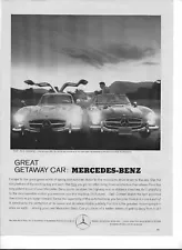 2 1960 Mercedes Benz 300 SL Original Print Ad (Ads) with Gullwing and Roadster