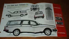 ★★1983 VOLVO 240 GLT TURBO ORIGINAL IMP BROCHURE SPECS INFO 83 81 82 84 85 86★★ (For: Volvo 240)