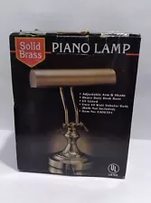 SOLID BRASS PIANO Desk LAMP Adjustable Arm & Shade - EA06201 Taiwan NOS