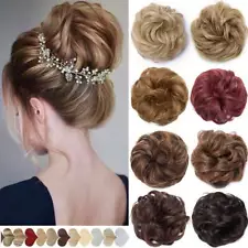 Natural Curly Messy Bun Hair Piece Scrunchie Ponytail FOR Human Hair Extensions