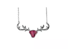 Heathergems Stunning Stag Antler Silver Plated Necklace