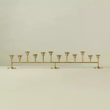 12ct Oversized Metal Taper Candelabra Antique Brass - Hearth & Hand™