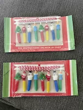 Vintage Christmas Card Clothes Line Display Pins set of 2