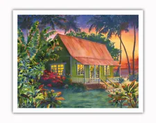 Celebration at Banana Patch - Hawaiian House - Original Painting by Peggy Chun