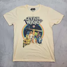 Star Wars Shirt Mens Medium Beige Crewneck Sci-Fi Movie Last Jedi Force Adult M