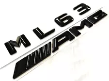 #1 BLACK ML63+AMG REPLACMENT FOR MERCEDES ML63 REAR TRUNK EMBLEM BADGE NAMEPLATE