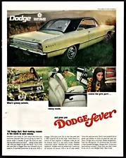 1968 DODGE DART White 2-door Hardtop with black vinyl top 60s Car Photo AD