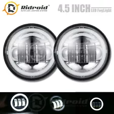 4.5Inch LED Passing Lights Chrome Fog Spot Angle eyes for Harley Davidson 4-1/2"