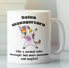 Sales Manager Unicorn job coffee mug, Gift for coworker leaving retirement cup