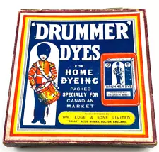 Vintage DRUMMER DYES Complete Box for Home Dyeing Laundry Dye Dolly Blue Works