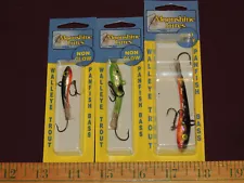 3 New Moonshine Size 1, 2 & 2.5 Shiver Minnows Darting 1-3/4 2-1/4 2-3/4 Long #