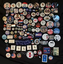 HUGE Lot Political Campaign Election Pin-Back Buttons - 146 Items