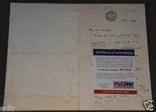 LEO AMERY Signed Letter PSA/DNA Autograph Secretary State For Winston Churchill