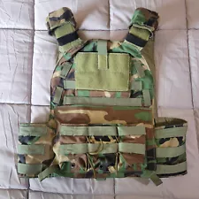 LBX M81 Woodland Modular Plate Carrier Medium w Rare LBT GRG 10 x 12 Mag Pouches