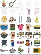 226 FOOD BAKING COOKING CANNING EMBROIDERY MACHINE DESIGNS COLLECTION PES USB