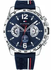 Tommy Hilfiger Sport Blue Silicone Strap with Stripes Men’s Watch - 1791476