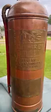 Antique Copper & Brass Atlas Fire Extinguisher - Carbonate Soda