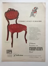 1953 Victorian Coronation Chair, Colgate Ribbon Dental Cream Vintage Print Ads