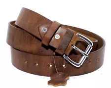 Men's Genuine Buffalo FULL GRAIN Leather Belt, 1 1/2" width, Handmade, By Amish