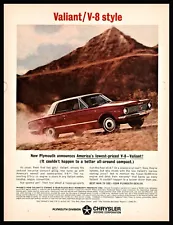 1964 CHRYSLER VALIANT 2-door Hardtop Red w/ White Top Car Photo AD