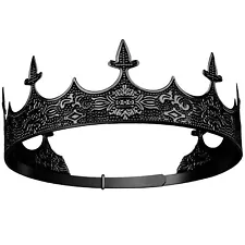 Royal Medieval Prop King Crown for Men Metal Halloween Cosplay Party Costume