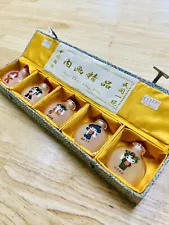 Olympics Beijing 2008 Mascots Fuwa Painted Snuff Bottles with Box ORIG