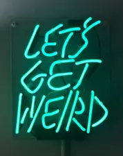 Let's Get Weird Acrylic 14" Neon Light Sign Lamp Bedroom Gift Windows Wall Decor