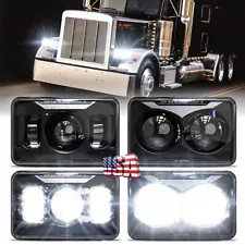 for Freightliner Classic FLD120 112 4PC 4X6" LED Headlights High/Low H4 Headlamp (For: Freightliner Classic)