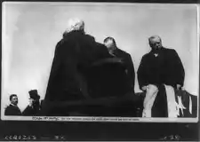 President William McKinley--Inaguration--President kissing the Bible, 1897