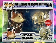 Jar Jar Binks vs. General Grievous Gamestop Exclusive Funko POP! 2-Pack *Mint*