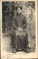 HANOI Tonkin Vietnam, Young Vietnamese Woman; Posted 1904, Corner crease VG