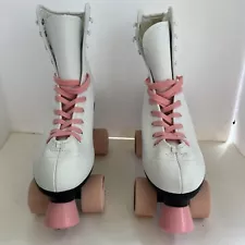 C Seven Roller Skates for Adults Size 7 Pink Laces And Wheels Perfect