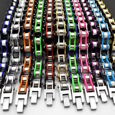 Biker/Bicycle/Motorcycle Multicolor Chain Link Bracelets, Punk Mens Jewelry