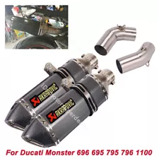 Slip for Ducati Monster 696 795 796 1100 Exhaust Mid Link Pipe Muffler 370MM (For: 2014 Ducati Monster 796)