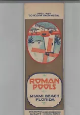 1930s Matchbook Cover Diamond Quality Roman Pools Miami Beach, FL Sales Sample