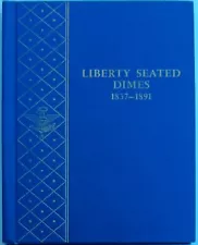 Vintage Whitman 1837-1891 Seated Liberty Silver Dimes 9437 Bookshelf Coin Album