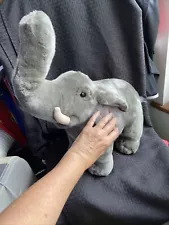 Vtg Jumbo 20” A&A Elephant Plush 20” Gray Realistic Lifelike Stuffed Animal