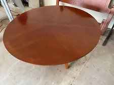 60’ Modern Round Dining Table Handmade In Cherry Wood Near Perfect Condition