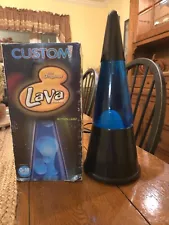 Vtg Lava Lamp Custom Spencer’s G-18 White Lava Blue Liquid Works Great