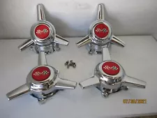 4 CAPS AMERICAN RACING TORQ THRUST II 3 BAR SPINNERS WHEELS VN405VN215 REDFLA