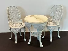 Dolls House Miniature Rams Head Table & Chairs "Cast Iron" Victorian Furniture