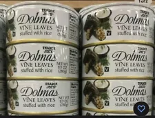 6 Cans of Trader Joe’s DOLMAS GRAPE VINE LEAVES STUFFED WITH RICE Dolmathes