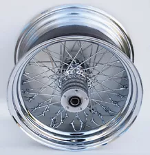 Chrome Billet 80 Spoke 18" x 5.5" Rear Wheel for Wide Tire Custom Softail Rigid