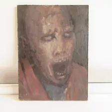 VTG Ron Rizzi Painting haunting face Boston MA Area Artist Dark Contemporary